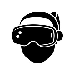 vr headset icon, vr headset silhouette vector illustration-simple silhouette illustration of vr headset, perfect for vr headset logos and icons