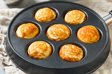 Sweet Homemade Danish Aebleskiver Pancake Balls