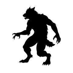 werewolf icon, werewolf silhouette vector illustration-simple silhouette illustration of werewolf, perfect for werewolf logos and icons