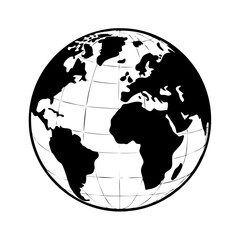 world globe icon, world globe silhouette vector illustration-simple silhouette illustration of world globe, perfect for world globe logos and icons
