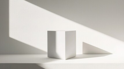 Fototapeta premium Minimalist rectangular object on white, abstract tech concept with clean geometry