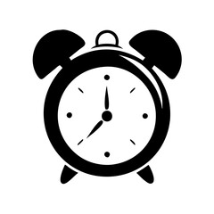 alarm clock icon, alarm clock silhouette vector illustration-simple silhouette illustration of alarm clock, perfect for alarm clock logos and icons