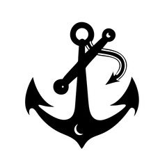anchor icon, anchor silhouette vector illustration-simple silhouette illustration of anchor, perfect for anchor logos and icons