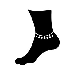 anklet icon, anklet silhouette vector illustration-simple silhouette illustration of anklet, perfect for anklet logos and icons