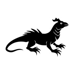 basilisk icon, basilisk silhouette vector illustration-simple silhouette illustration of basilisk, perfect for basilisk logos and icons