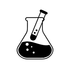 beaker icon, beaker silhouette vector illustration-simple silhouette illustration of beaker, perfect for beaker logos and icons