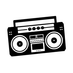 boom box icon, boom box silhouette vector illustration-simple silhouette illustration of boom box, perfect for boom box logos and icons