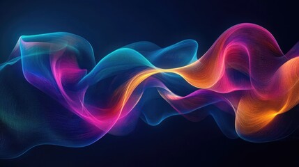 Fototapeta premium Abstract image featuring flowing, wavy lines in vibrant shades of blue