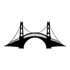 bridge icon, bridge silhouette vector illustration-simple silhouette illustration of bridge, perfect for bridge logos and icons