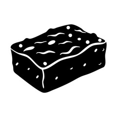 brownie icon, brownie silhouette vector illustration-simple silhouette illustration of brownie, perfect for brownie logos and icons