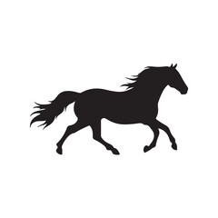 Running Horse silhouette vector illustration on white background
