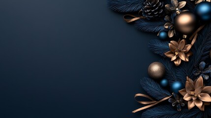 Naklejka premium Midnight Blue Christmas Elegant Festive Design.