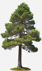 Obraz premium Isolated Austrian pine tree against white backdrop for visual resource