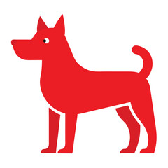 vector illustration of a red fox vector on white background.