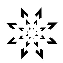 Eight black concentric star points vector logo