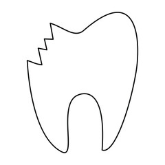 Tooth doodle illustration. Isolated on white background