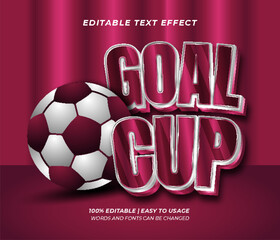 Goal cup text effect in modern 3d style © Arief