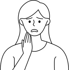 목 통증 여 흑백