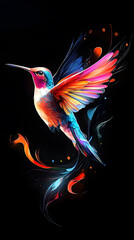 Fototapeta premium Colorful Hummingbird in Flight