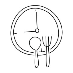 Meal time doodle. Isolated on white background