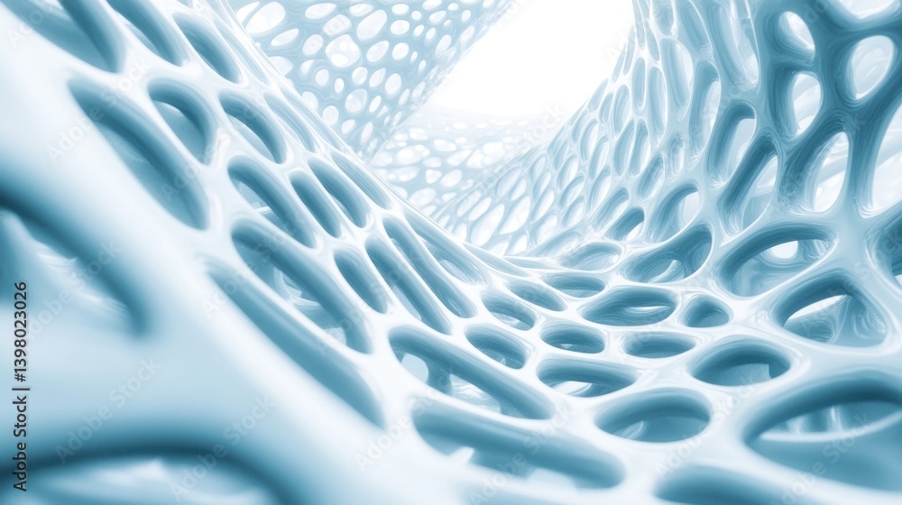 Aufkleber abstract cellular structure in light blue tones evoking organic patterns and intricate connectivity 