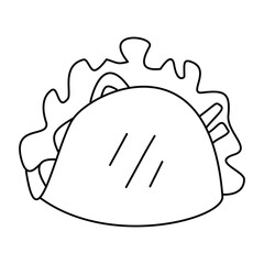 Taco doodle. Isolated on white background