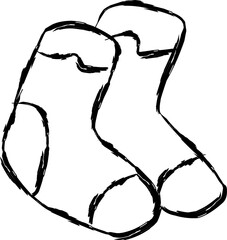 sock icon in doodle style
