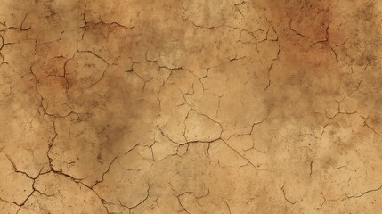 Abstract cracked earth surface. A textured background with a warm desert tones and a network of fine cracks running across it.
