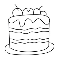 Cake doodle.Isolated on white background