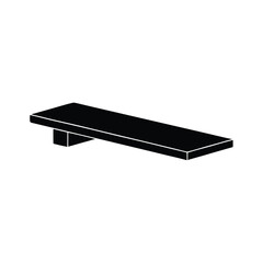 Simple Black And White Diving Board Illustration For Graphic Design Elements