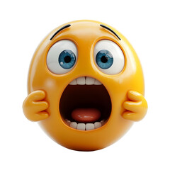 3D Emoticon Illustration Shocked Face