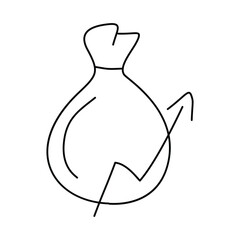 Money bag doodle.Isolated on white background