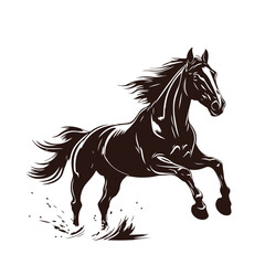 Silhouette of a running horse