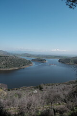 Pergamon is an ancient ruined greek city located aegean region in Turkey temples, gymnasium, stoa, atlar of zeus in sloping terrain surrounded by city wall