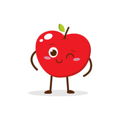 happy fictional cartoon apple