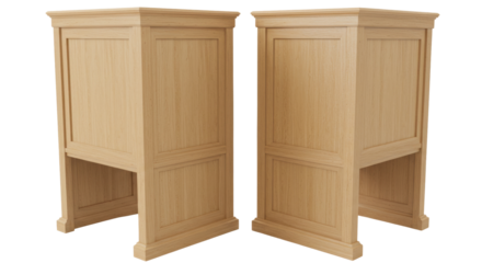 Isolated Wooden Podiums