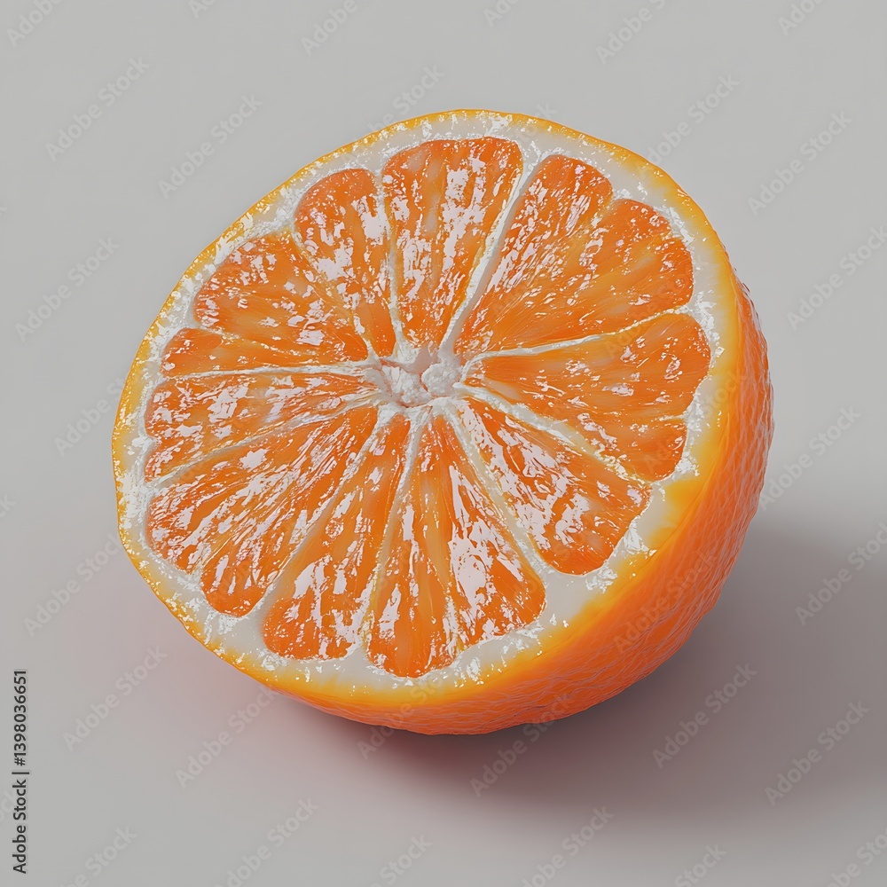 Poster close-up of a juicy orange slice. the vibrant color and refreshing appearance make for a delicious i