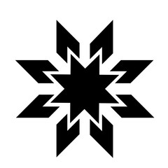 An eight-pointed star within a star black vector logo