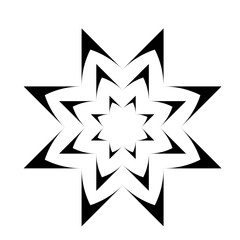 Three eight-pointed black concentric stars vector logo