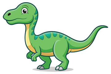 Obraz premium Cute Cartoon Dinosaur in flat design isolated on white background