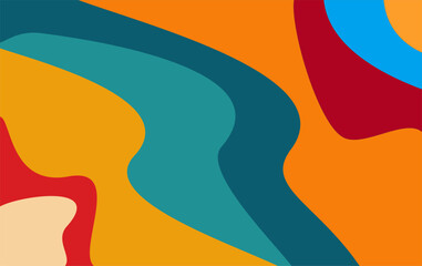 Colorful abstract fluid background with dynamic shapes. Modern retro design is ideal for posters, flyers, wallpapers, and creating copy space