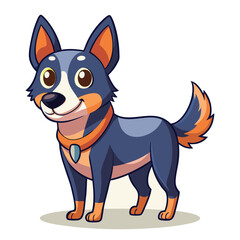Cute heeler dog vector cartoon flat design isolated on white background