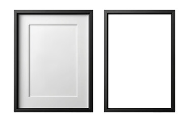 Black photo frames for image ratios 2:3 isolated on a transparent background