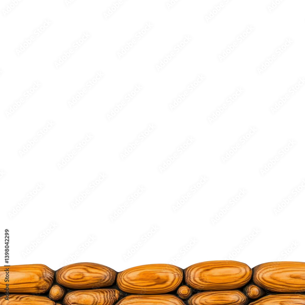 Poster seamless wooden log border with natural texture, perfect for rustic designs. logs are arranged horiz
