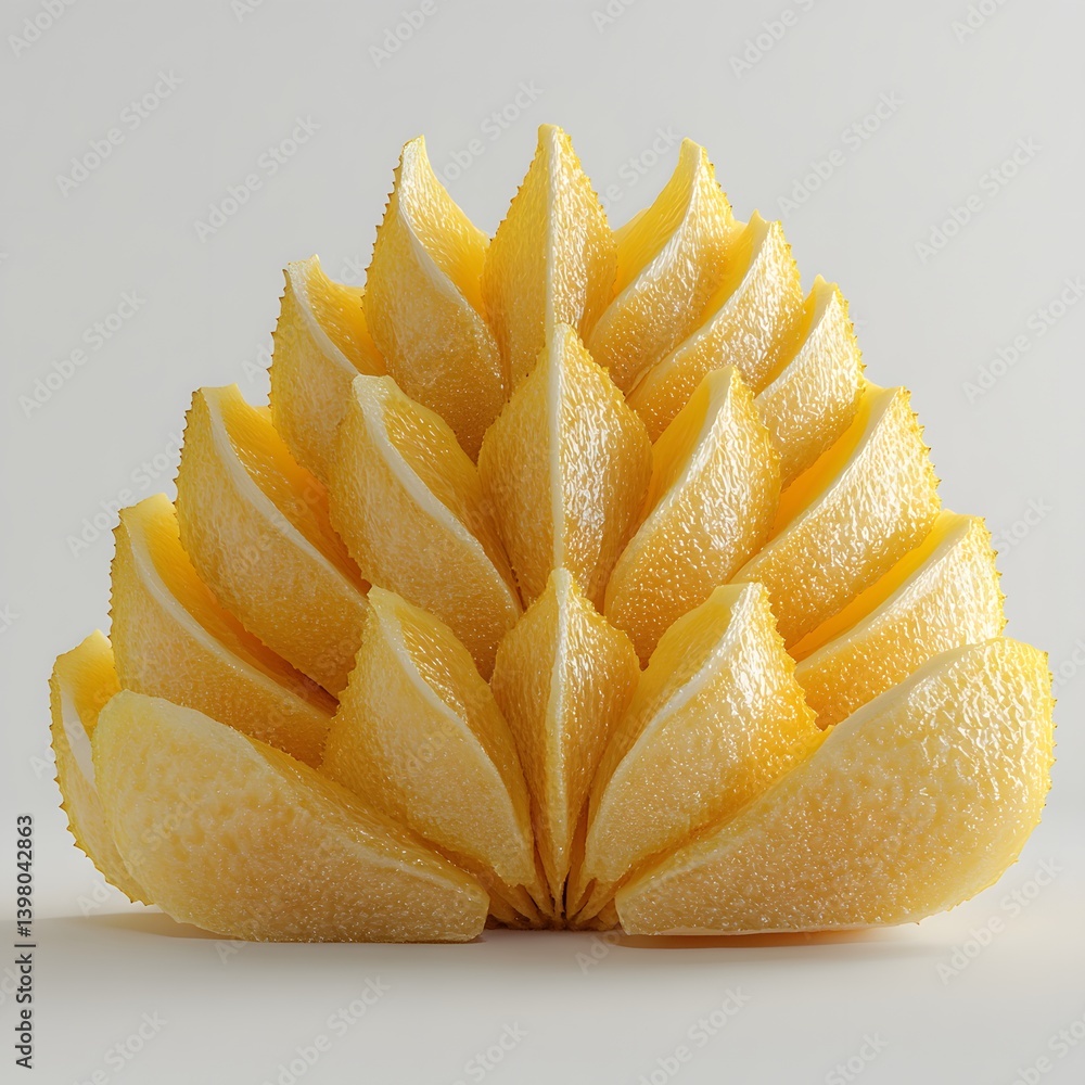 Aufkleber a close-up shot of artistically arranged lemon slices, forming a flower-like shape. the image showca