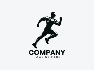 Athlete Running Vector Logo Design