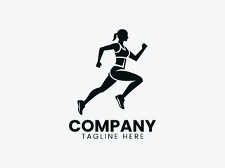 Athlete Running Vector Logo Design