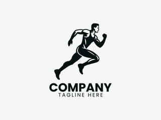 Athlete Running Vector Logo Design