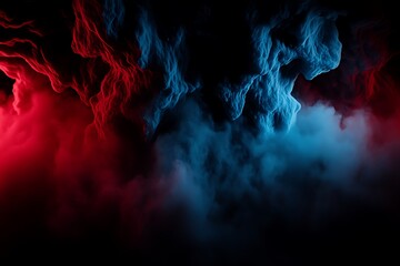 Abstract image of vibrant red and blue colored clouds
