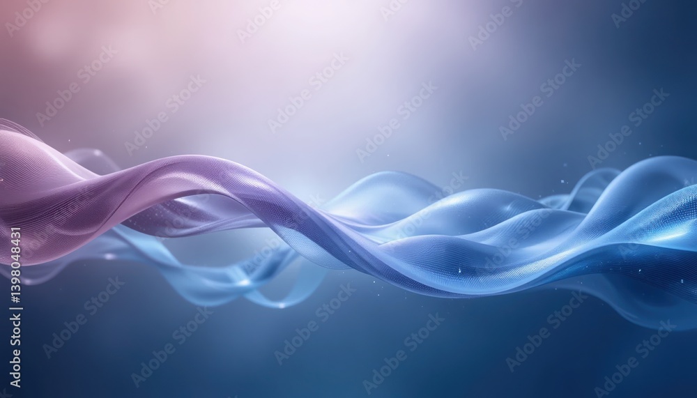 Poster flowing waves of colorful light abstract digital art visual serene background modern design soft vie